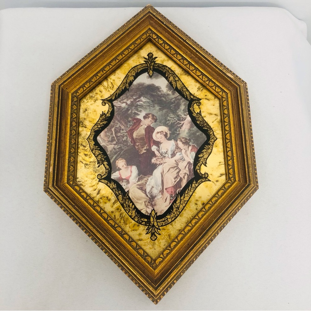 Vintage Gold Wood Glass Framed Prints Baroque Victorian - Picture 14 of 16